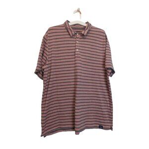 LL Bean Polo Shirt Short Sleeve Striped Light Red Traditional Fit Mens XL Reg